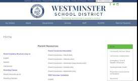 
							         Home – Parent Resources – Westminster School District								  
							    