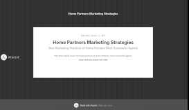 
							         Home Partners Marketing Strategies - Atavist								  
							    