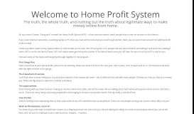 
							         Home Profit System | The truth, the whole truth, and nothing ...								  
							    