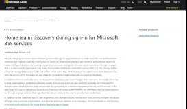 
							         Home realm discovery during sign-in for Microsoft 365 services | Azure ...								  
							    
