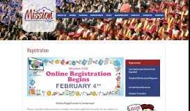
							         Home – Registration – Mission Consolidated Independent School ...								  
							    