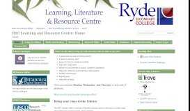 
							         Home - RSC Learning and Resource Centre - LibGuides at Ryde ...								  
							    