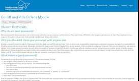 
							         Home: Student Passwords - Cardiff and Vale College Moodle								  
							    