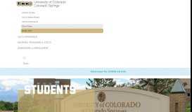 
							         Home | Students | University of Colorado Colorado Springs								  
							    