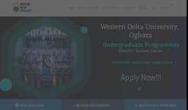 
							         HOME - Western Delta University Oghara Nigeria								  
							    