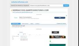 
							         homeaccess.giantfoodstores.com at WI. Ahold Delhaize US ...								  
							    
