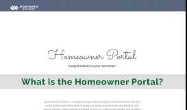 
							         Homeowner Portal - Stone Martin Builders								  
							    