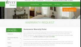 
							         Homeowner Warranty Portal - Ivey Homes								  
							    