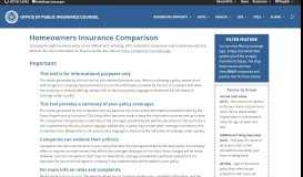 
							         Homeowners Insurance Comparison - Office of Public Insurance ...								  
							    