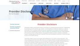 
							         Hometown Health | Provider Disclosure								  
							    