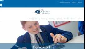 
							         Homework | Independent School Wales | St. Clare's School								  
							    