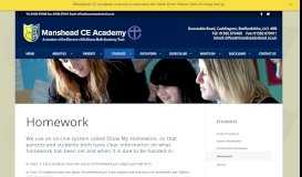 
							         Homework – Manshead CE Academy - Manshead School								  
							    