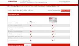 
							         Honda Power Equipment Credit Card Financing Offers | Honda Power ...								  
							    