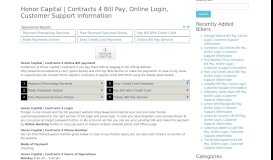 
							         Honor Capital | Contracts 4 Bill Pay, Online Login, Customer ...								  
							    