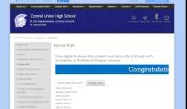 
							         Honor Roll - Central Union High School								  
							    
