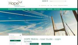 
							         HOPE Mobile – User Guide – Login Screen | Hope Credit Union								  
							    