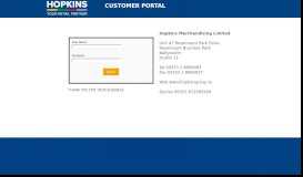 
							         Hopkins Customer Portal								  
							    