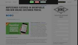 
							         Hopsteiner Featured in Brewpublic for New Online Customer Portal								  
							    
