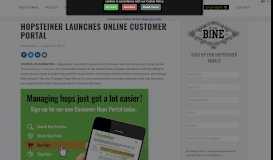 
							         Hopsteiner Launches Online Customer Portal								  
							    