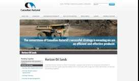 
							         Horizon Oil Sands - Canadian Natural Resources								  
							    