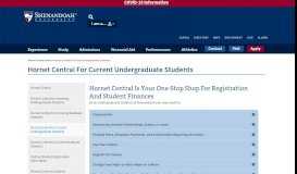
							         Hornet Central for Current Undergraduate Students | Shenandoah ...								  
							    