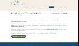 
							         Hospital Administration Form - Park Veterinary Hospital & Urgent Care								  
							    