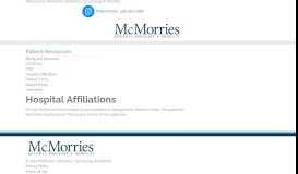 
							         Hospital Affiliations - Dr. McMorries | Conservative Values with ...								  
							    