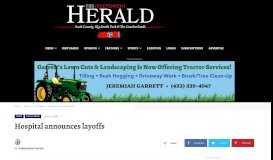 
							         Hospital announces layoffs – Independent Herald								  
							    