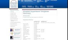 
							         Hospital Department Telephone Directory - Eastern Niagara Health ...								  
							    