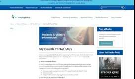 
							         Hospital Portal FAQs | CHI St. Joseph Health System								  
							    