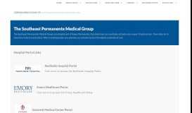 
							         Hospital Portal links - The Southeast Permanente Medical Group								  
							    