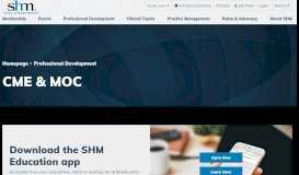 
							         Hospitalist CME & MOC | Society of Hospital Medicine								  
							    