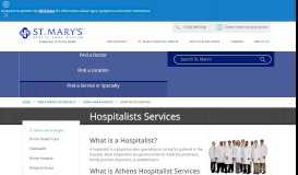 
							         Hospitalists Services - St. Mary's Hospital and Health Care System								  
							    