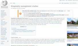 
							         Hospitality management studies - Wikipedia								  
							    