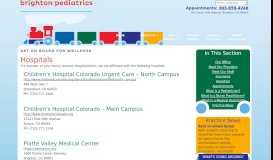 
							         Hospitals | Brighton, CO | Brighton Pediatrics								  
							    