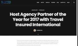 
							         Host Agency Partner of the Year for 2017 with Travel Insured ...								  
							    