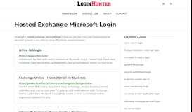 
							         Hosted Exchange Microsoft Login — One Click Access								  
							    