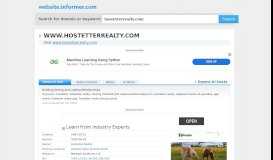 
							         hostetterrealty.com at WI. Websites for Real Estate Marketing								  
							    