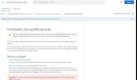 
							         HostGator: Set up G Suite MX records - G Suite Admin Help								  
							    