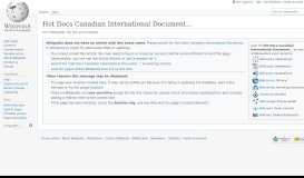 
							         Hot Docs Canadian International Documentary Festival - Wikipedia								  
							    