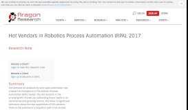 
							         Hot Vendors in Robotic Process Automation (RPA), 2017								  
							    