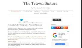 
							         Hotel Loyalty Programs Travel Hacking Database - The Travel Sisters								  
							    