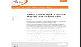 
							         Hoteliers question Expedia's motive for new guest communications ...								  
							    