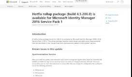 
							         Hotfix rollup package (build 4.5.286.0) is available for Microsoft ...								  
							    
