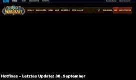 
							         Hotfixes – Letztes Update: 30. September - World of Warcraft								  
							    