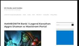 
							         HotMEOWTH Rank 1 Legend Karazhan Aggro Shaman w Maelstrom ...								  
							    