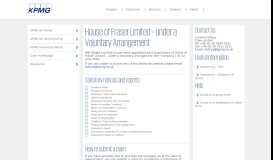 
							         House of Fraser Limited - KPMG Insolvency Portal								  
							    