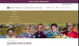 
							         Housing and Dining | Bryant University Admission								  
							    