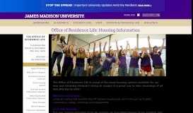 
							         Housing Information - James Madison University								  
							    