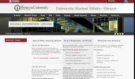 
							         Housing Information - Oregon | University Student Affairs - Oregon								  
							    